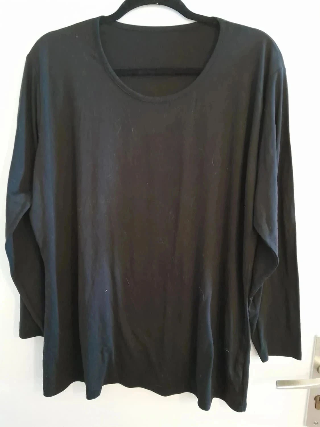 Simple Haut femme, manches longues, couleur noir, taille 7XL